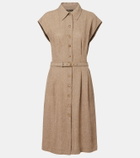 Loro Piana Maise belted linen crêpe shirt dress