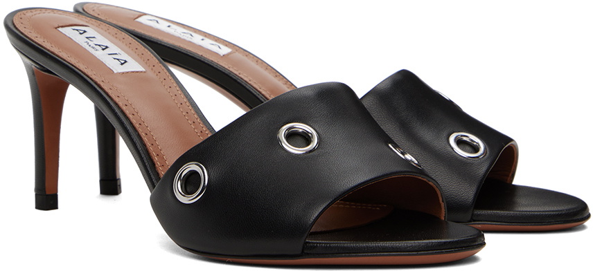 ALAÏA Black Oeillets Mules