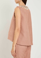 LA Double J La Scala Embellished Tulip-jacquard top Pink