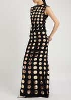 A.W.A.K.E Mode Laser-cut Cut-out Crepe Maxi Skirt Black