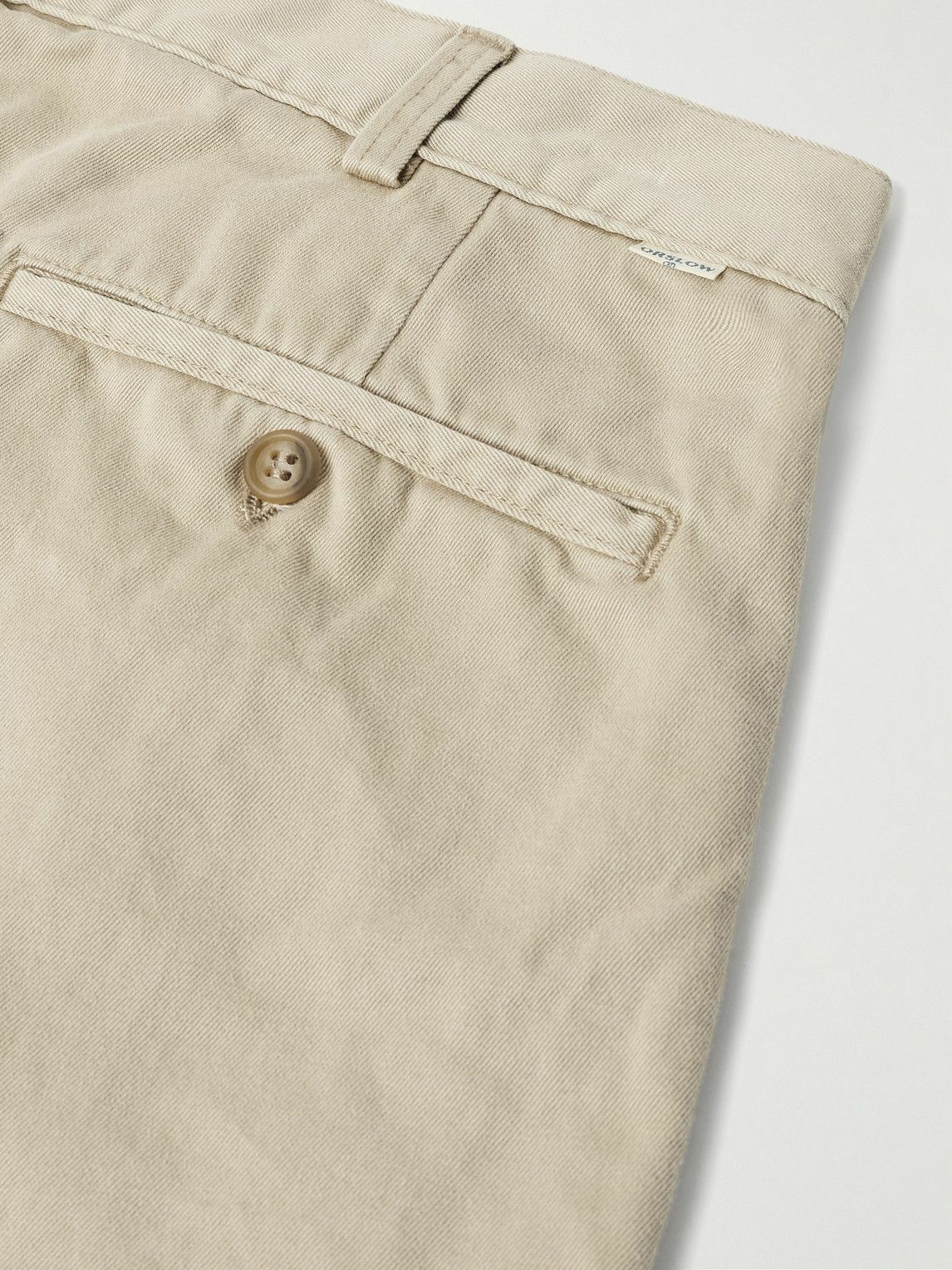 OrSlow - Two Tuck Straight-Leg Pleated Cotton-Twill Trousers - Neutrals
