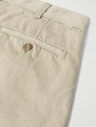 OrSlow - Two Tuck Straight-Leg Pleated Cotton-Twill Trousers - Neutrals