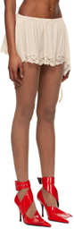 ALL-IN Beige Lace Miniskirt
