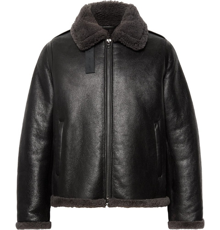 Photo: Acne Studios - Shearling-Trimmed Leather Jacket - Black