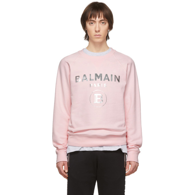 Balmain Pink and Silver Logo Sweatshirt Balmain