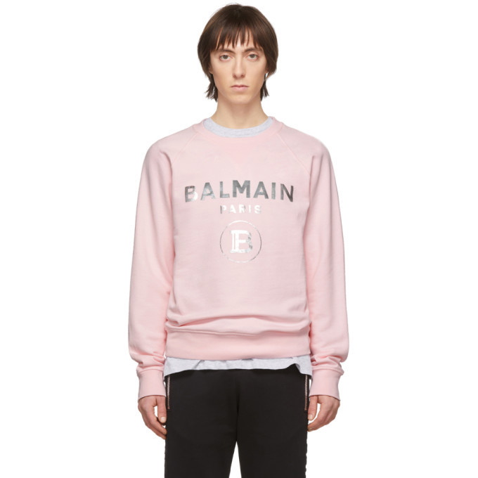 Photo: Balmain Pink and Silver Logo Sweatshirt