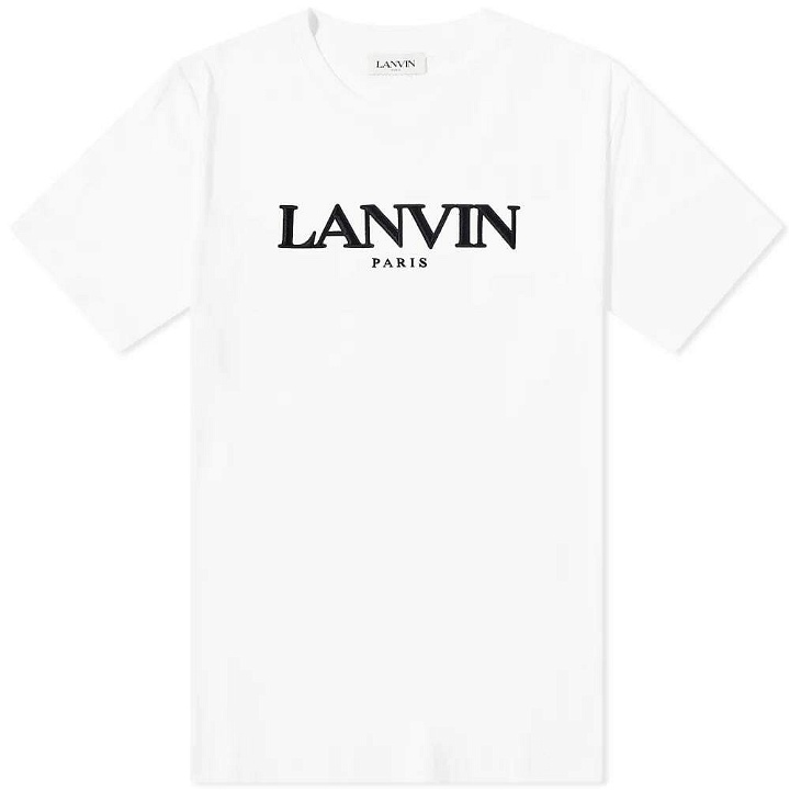 Photo: Lanvin Men's Embroidered Logo T-Shirt in White
