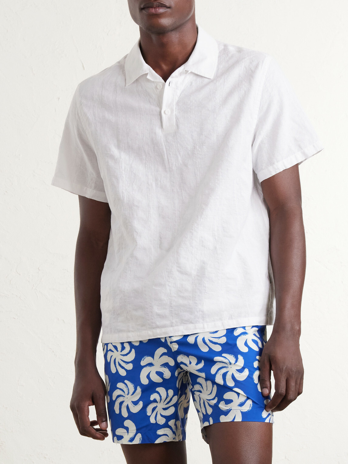 Onia - Cotton and Linen-Blend Polo Shirt - White