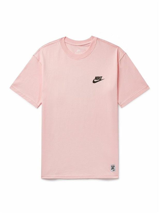 Photo: Nike - Sportswear Sole Food Logo-Print Cotton-Jersey T-Shirt - Pink