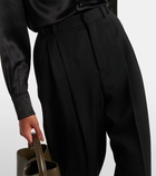 Saint Laurent High-rise wool wide-leg pants