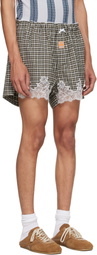 Martine Rose Khaki & Black French Knicker Shorts