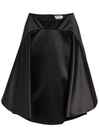 JW Anderson Asymmetric-hem Cotton and Silk-blend Mini Skirt Black
