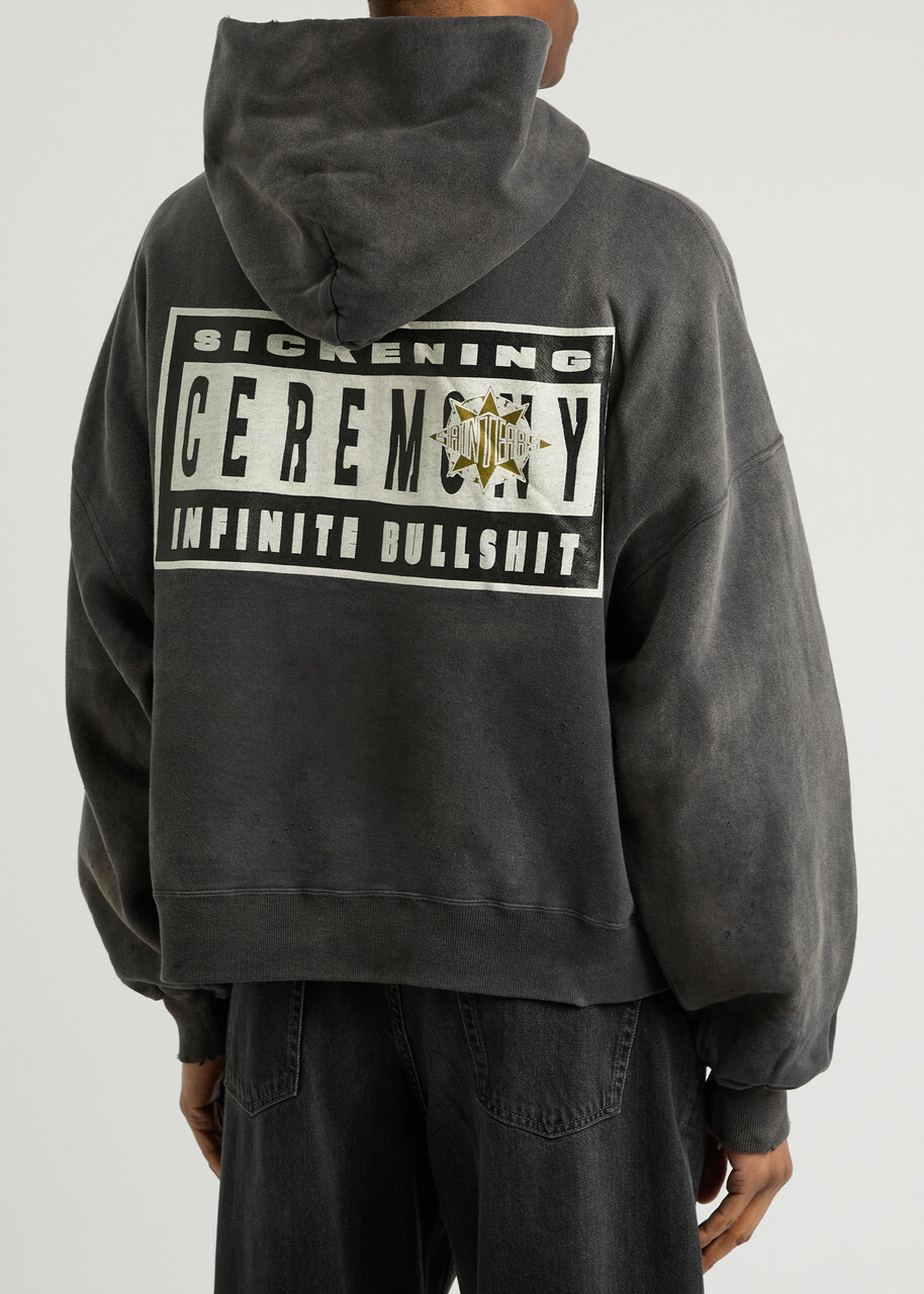 Saint Mxxxxxx X Denim Tears Hooded Cotton Sweatshirt Black