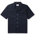 Albam - Camp-Collar Cotton-Poplin Shirt - Blue
