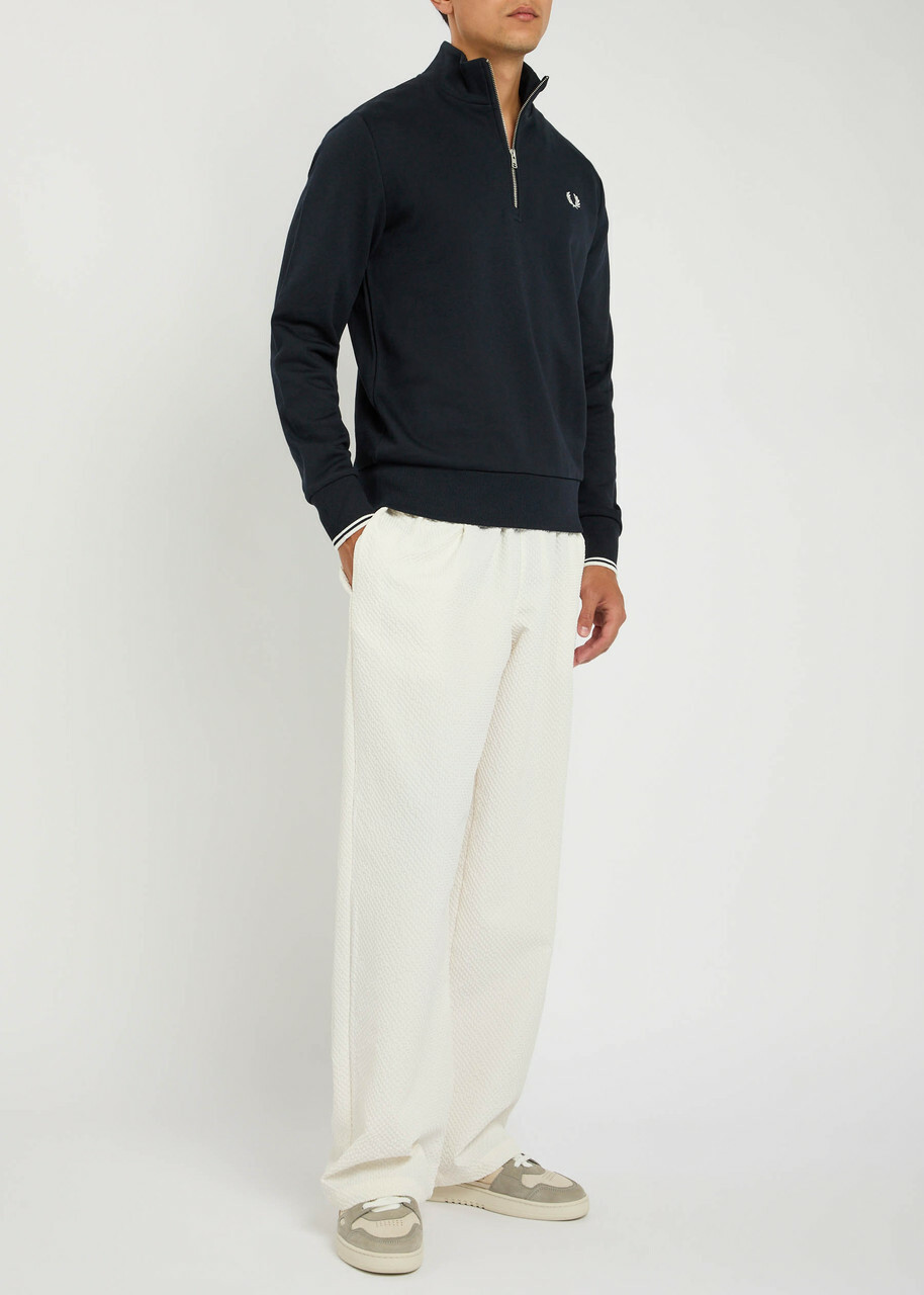 Fred Perry Half-zip Cotton Sweatshirt Navy