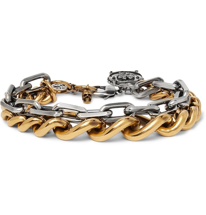 Photo: ALEXANDER MCQUEEN - Silver and Gold-Tone Bracelet - Gold