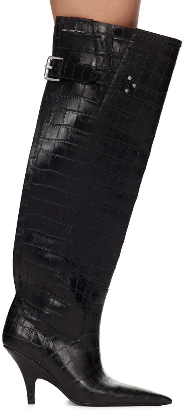 Alexander Wang Black Diablo Open Back Boots Alexander Wang