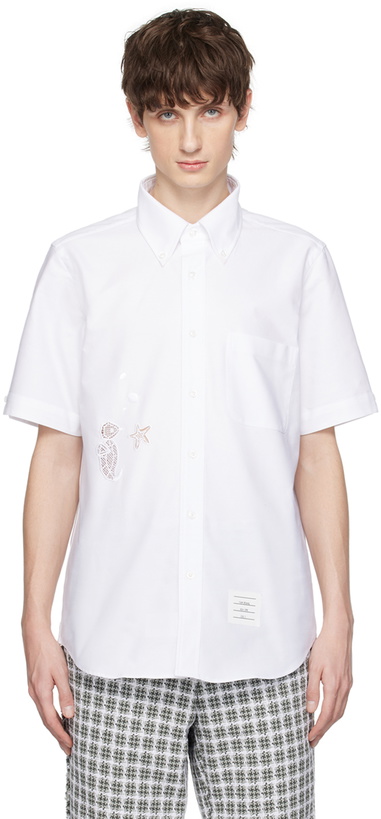 Photo: Thom Browne White Appliqué Shirt