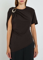 Christopher Esber Asymmetric Stretch-cotton T-shirt Brown