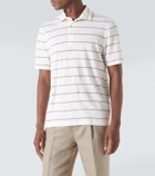 Brunello Cucinelli Striped linen and cotton polo shirt