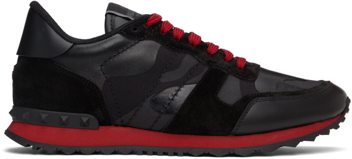 Photo: Valentino Garavani Black Rockrunner Sneakers