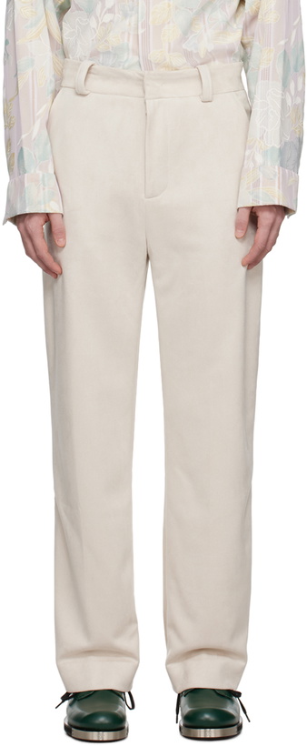 Photo: young n sang Beige Faux-Suede Trousers