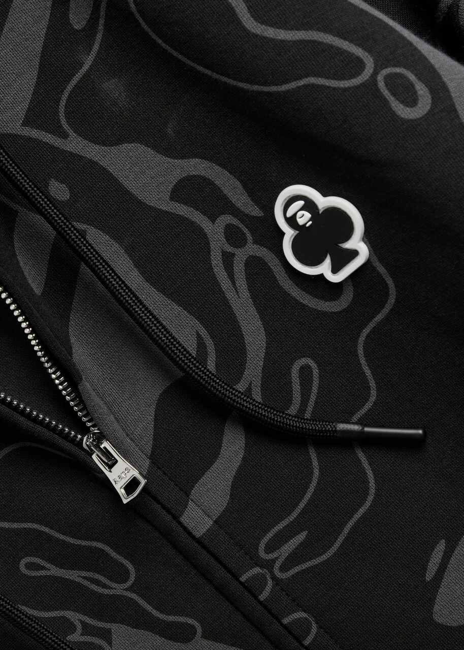 Aape Camo Hooded Cotton-blend Sweatshirt Black