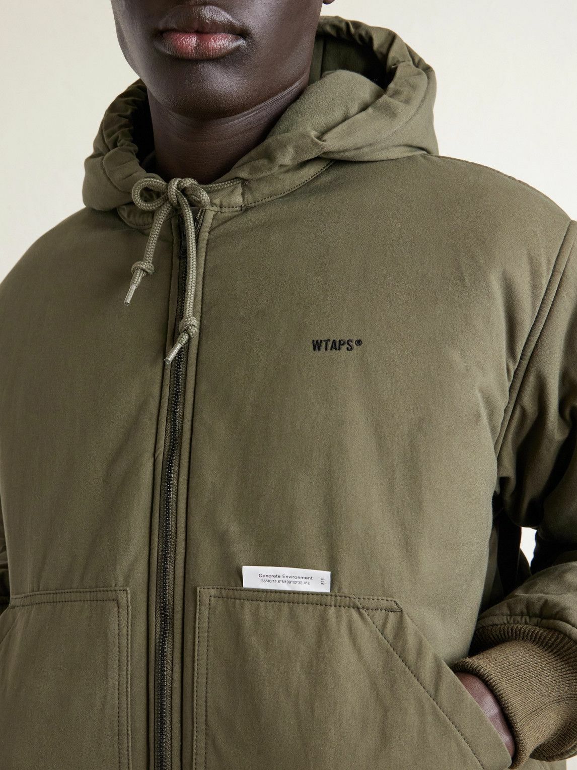 WTAPS - Padded Cotton-Canvas Zip-Up Hooded Jacket - Green
