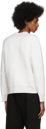 Salvatore Ferragamo White Knit Logo Embossed Sweatshirt