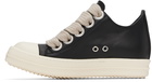 Rick Owens Black Porterville Jumbo Laced Low Sneaks Sneakers