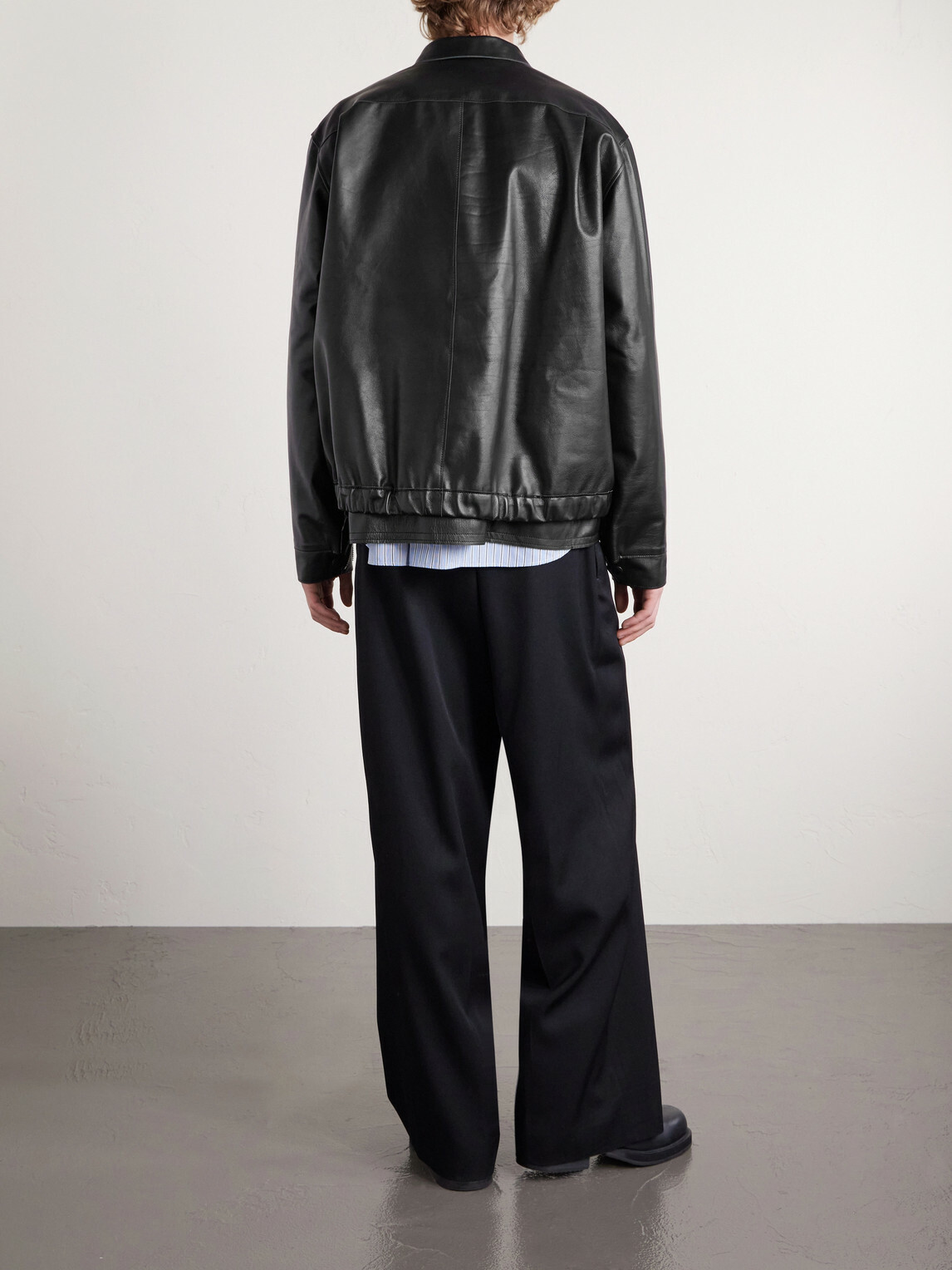 Sacai - Layered Leather Blouson Jacket - Black Sacai