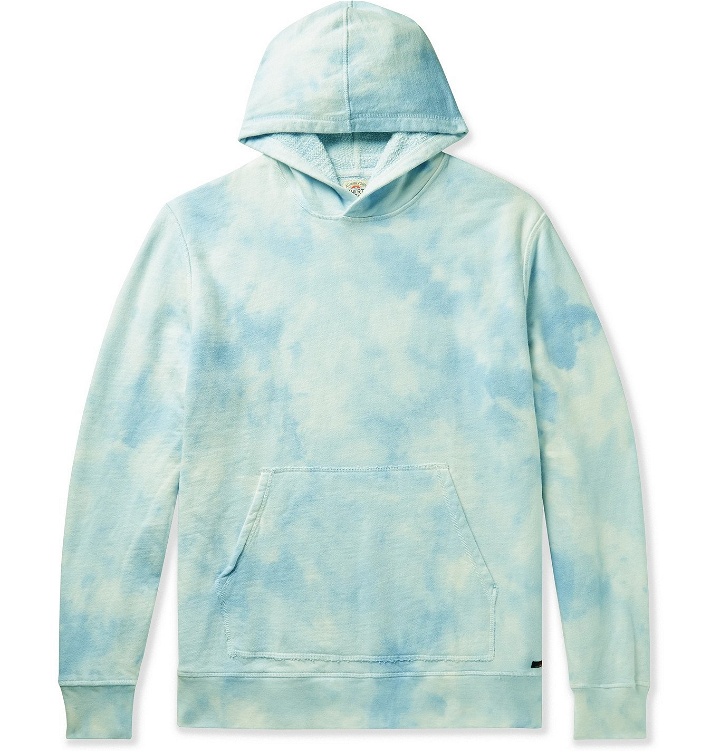 Photo: Faherty - Tie-Dyed Loopback Cotton-Jersey Hoodie - Blue