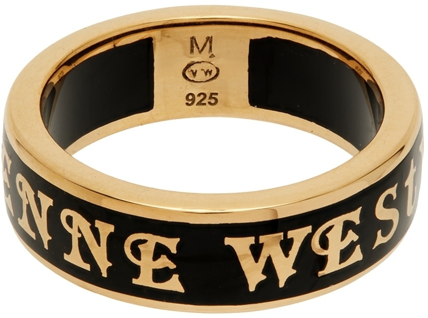 Vivienne Westwood Gold & Black Conduit Street Ring Vivienne Westwood