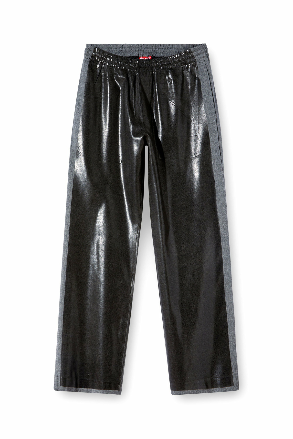 Diesel Tailored track pants with coated front - Pants - Unisex - Black
