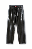 Diesel Tailored track pants with coated front - Pants - Unisex - Black
