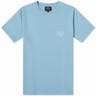 A.P.C. Men's Raymond Embroidered Logo T-Shirt in Blue