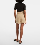 Balmain Belted cotton gabardine shorts
