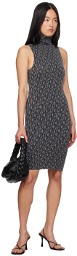 Wolford Black & Gray Letter Maxi Dress