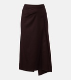 Victoria Beckham Draped virgin wool midi skirt