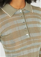 Striped Long Sleeve Polo Shirt in Green