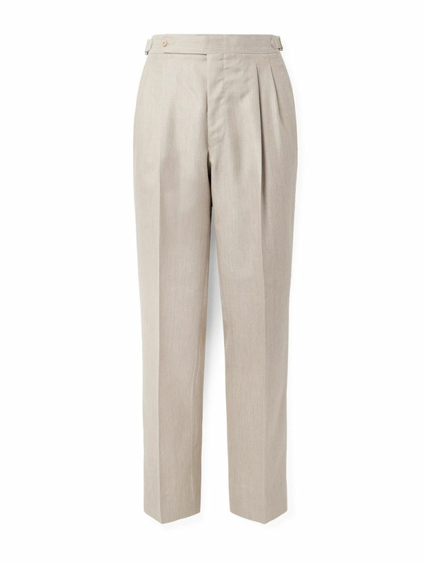 Photo: Stòffa - Straight-Leg Pleated Cashmere Suit Trousers - Neutrals