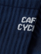 CAFE DU CYCLISTE - Logo-Jacquard Cycling Socks - Blue