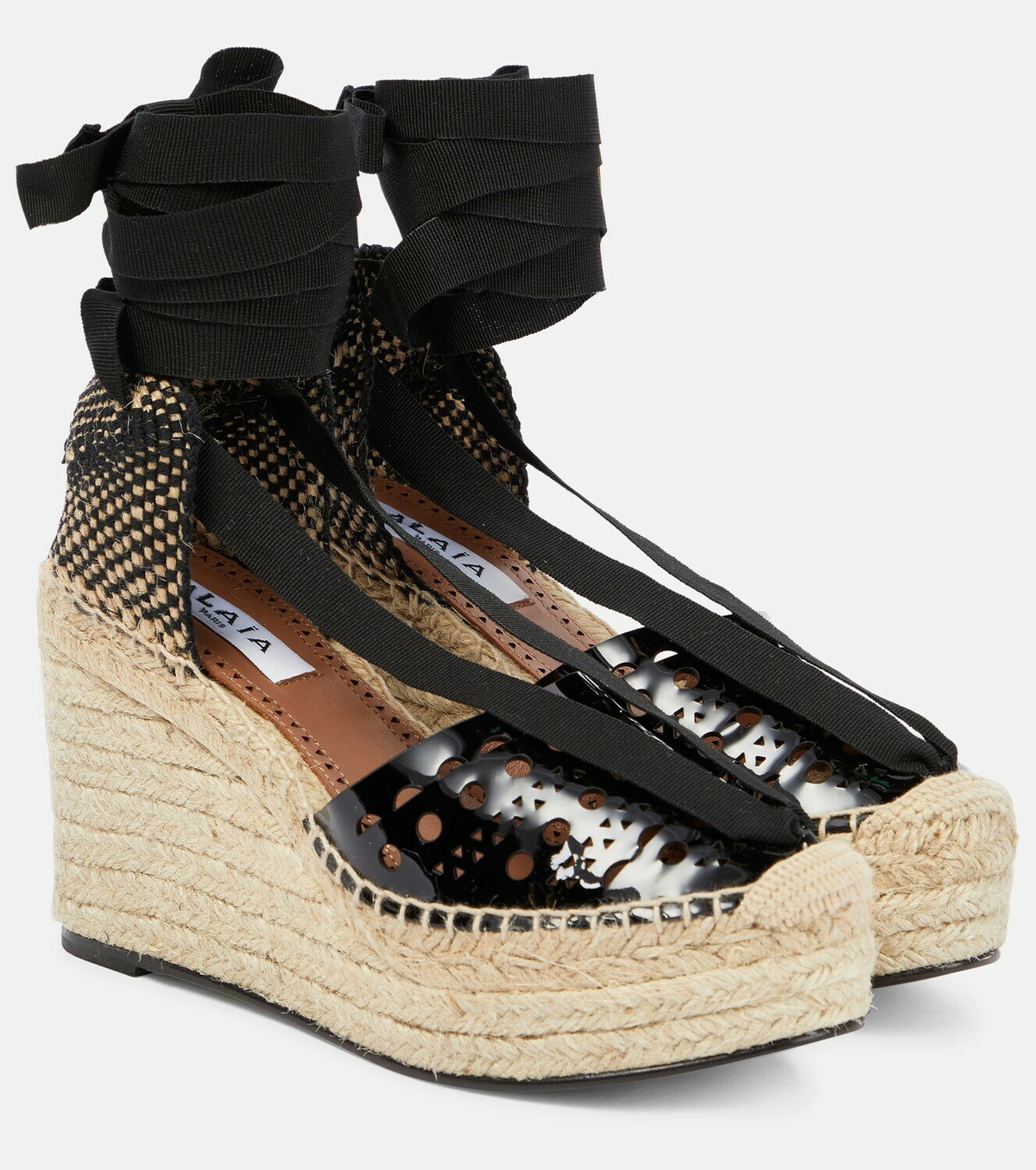 Alaïa Laser-cut espadrille wedges