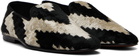 TOM FORD Black & Off-White Jacquard Velvet Steven Loafers
