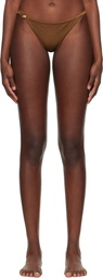 Versace Underwear Brown Safety Pin Bikini Bottom