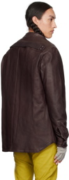 Rick Owens Purple Padded Leather Jacket