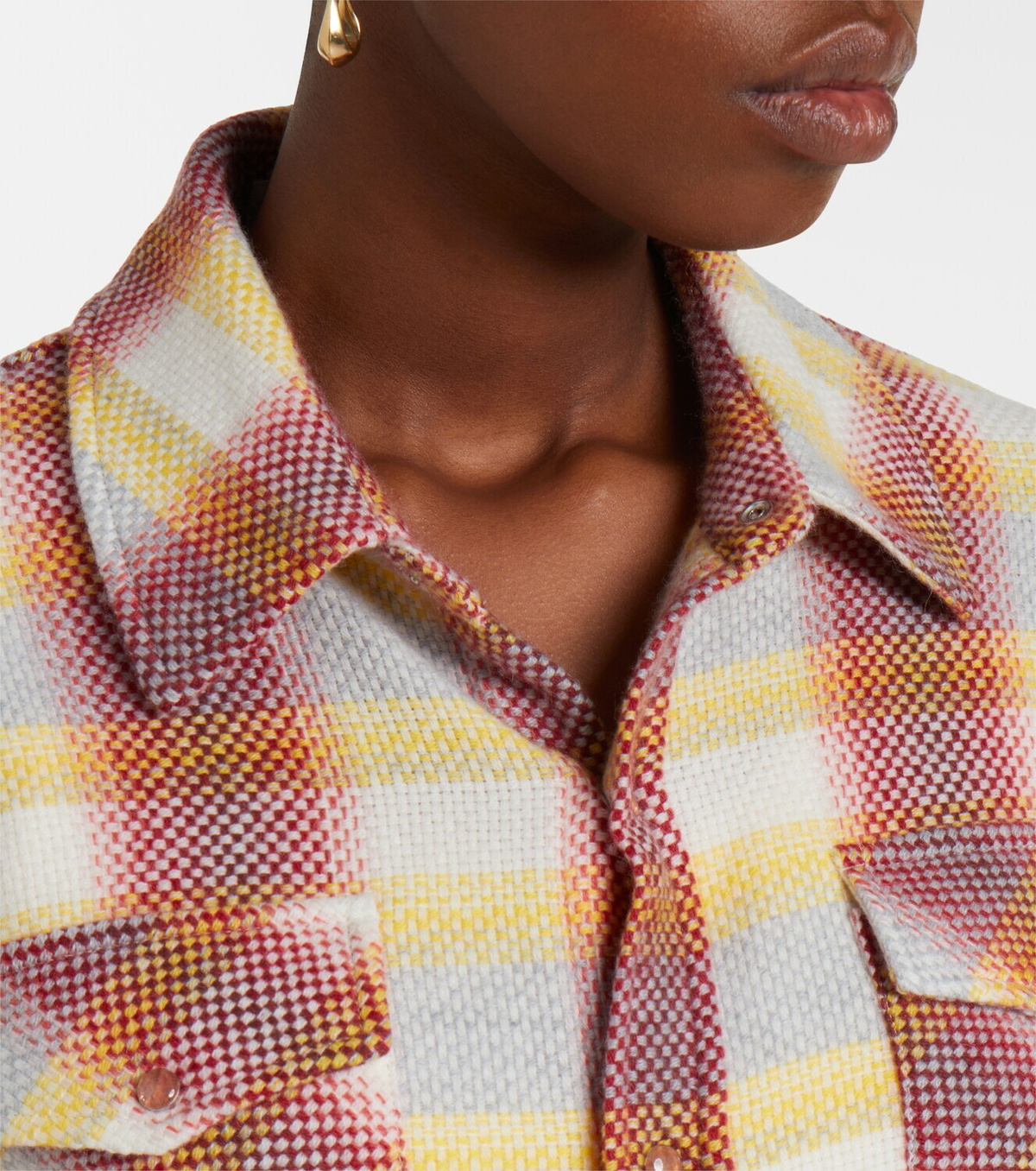 God's True Cashmere Rose Blume cashmere shirt with sunstone