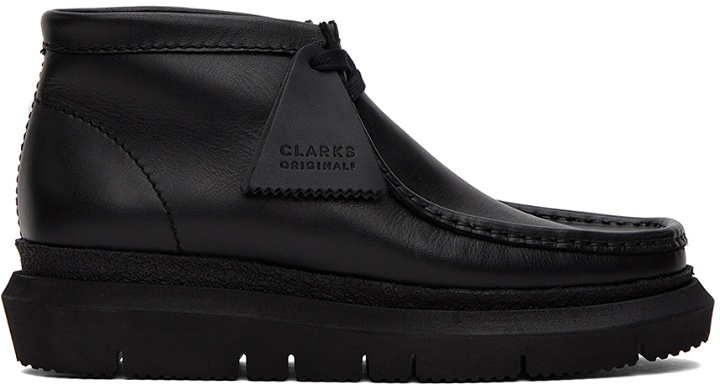 Photo: sacai Black Clarks Originals Edition Hybrid Wallabee Desert Boots