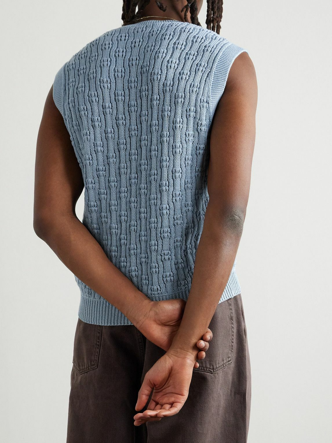 Marni - Crocheted Cotton Vest - Blue