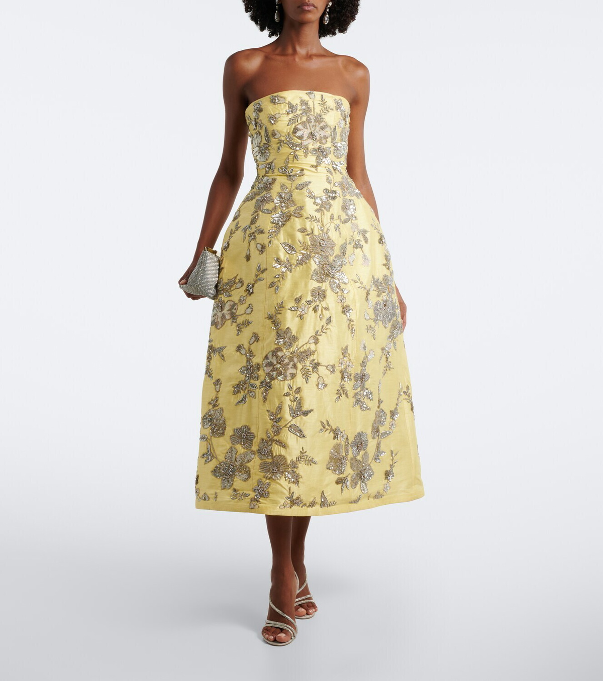 Là Fuori Aurelia sequined silk bustier dress